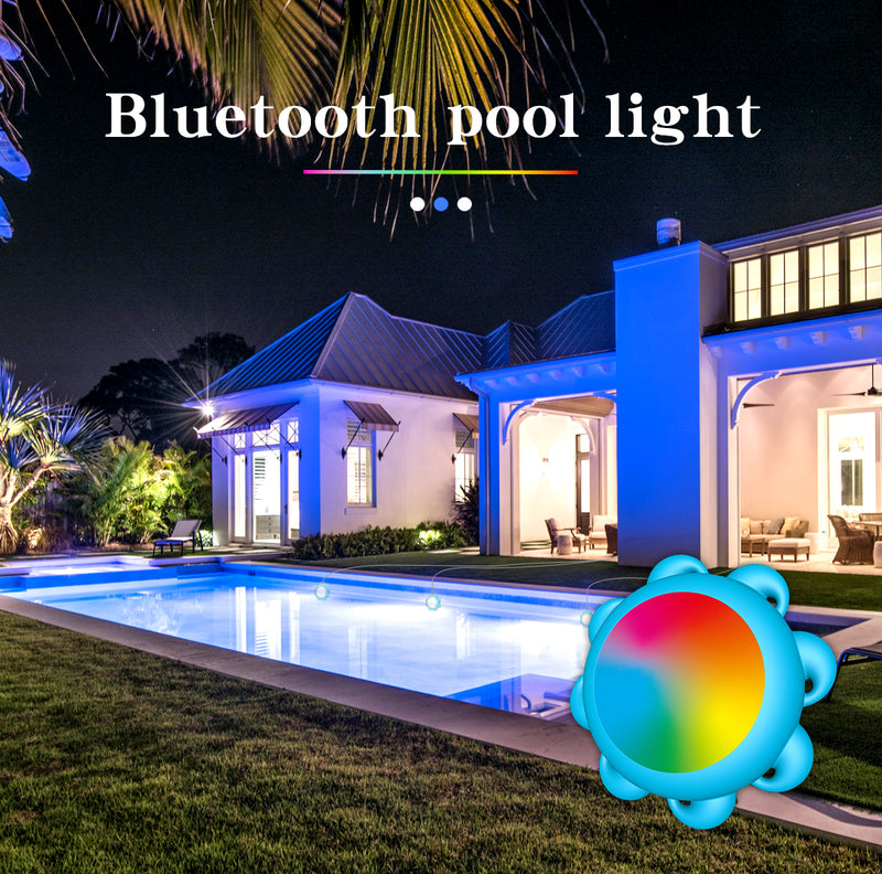 LED Pool Lights,Submersible LED Pool Lights for Inground Pools Waterproof IP68,Pool Lights with APP Control 10W RGB Color Changing Pool Light Music Sync