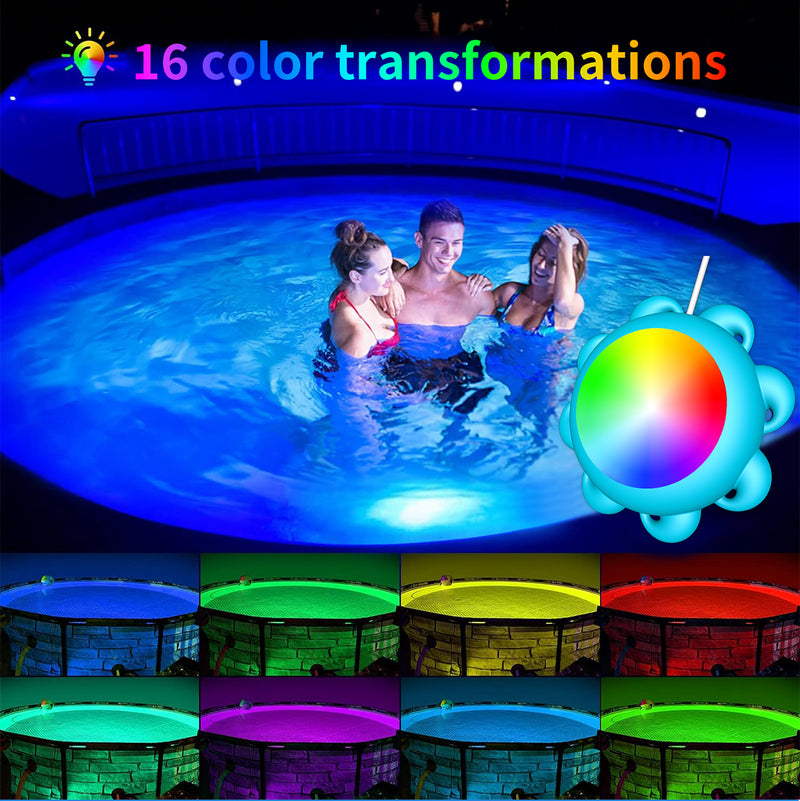 LED Pool Lights,Submersible LED Pool Lights for Inground Pools Waterproof IP68,Pool Lights with APP Control 10W RGB Color Changing Pool Light Music Sync