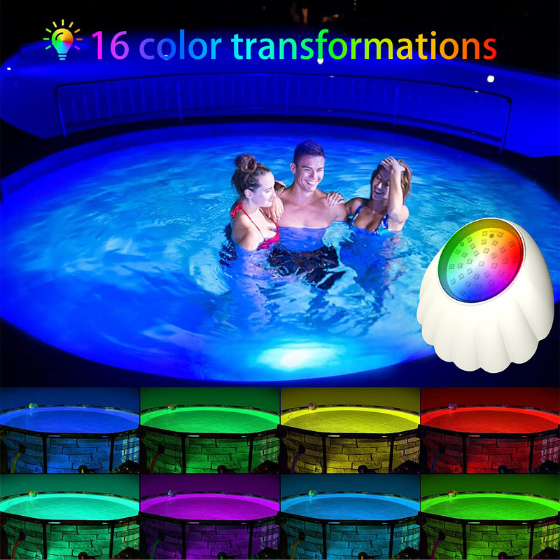 LED Pool Lights,Submersible LED Pool Lights for Inground Pools Waterproof IP68,Pool Lights with APP Control 10W RGB Color Changing Pool Light Music Sync