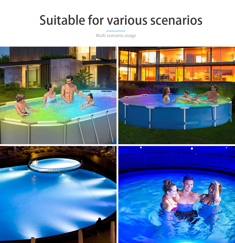 LED Pool Lights,Submersible LED Pool Lights for Inground Pools Waterproof IP68,Pool Lights with APP Control 10W RGB Color Changing Pool Light Music Sync