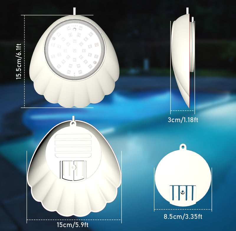 LED Pool Lights,Submersible LED Pool Lights for Inground Pools Waterproof IP68,Pool Lights with APP Control 10W RGB Color Changing Pool Light Music Sync