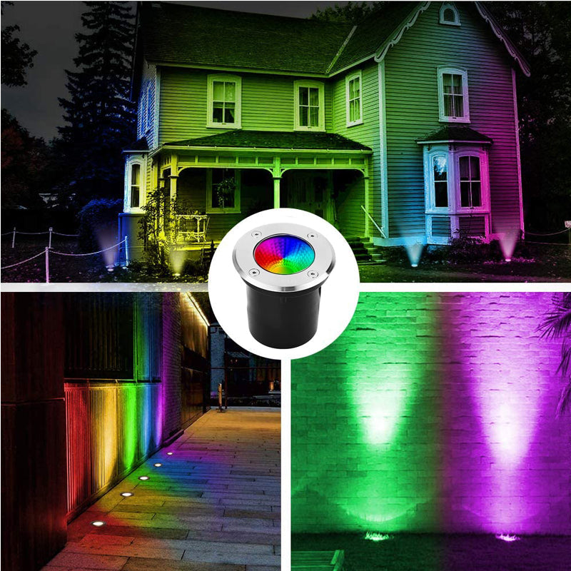 RGB LED In-Ground Well Light - 9 Watt Color Changing Landscape Light - RGB
