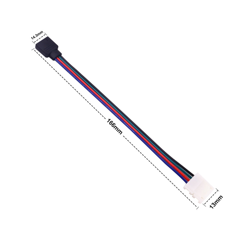4 Solderless Clamp-On Jumper Connector - 8mm Single Color LED